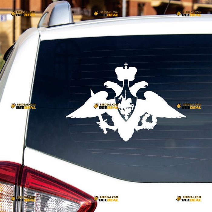 Russian Armed Forces Sticker Decal Vinyl, Russia Military, Emblem, Single Color – Custom Choose Size Color – For Car Laptop Window Boat – Die Cut No Background