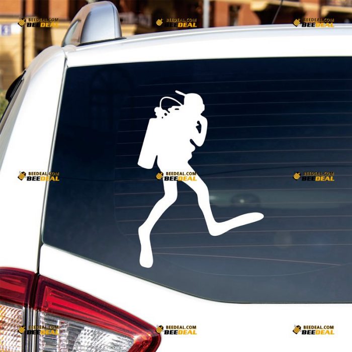 Scuba Sticker Decal Vinyl, Diver – Custom Choose Size Color – For Car Laptop Window Boat – Die Cut No Background 062530942