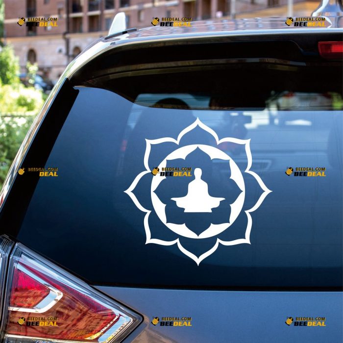 Buddha Sticker Decal Vinyl, Buddhism Lotus, India Nepal – Custom Choose Size Color – For Car Laptop Window Boat – Die Cut No Background 062430052