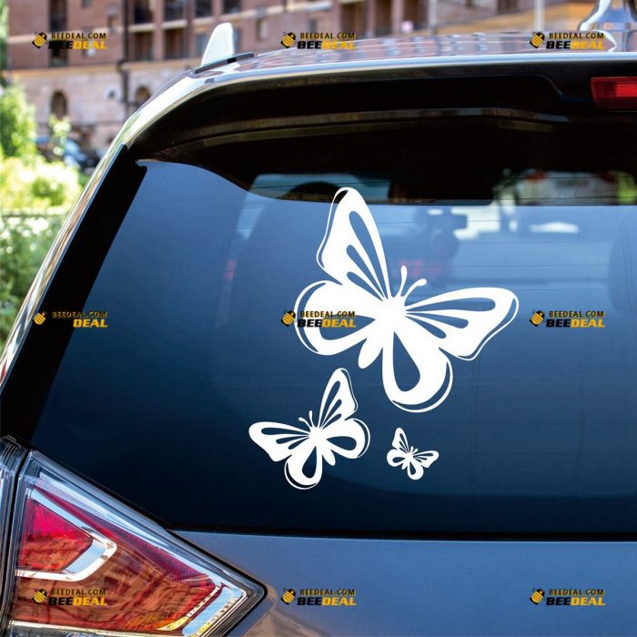 Butterfly Sticker Decal Vinyl, Flying – Custom Choose Size Color – For Car Laptop Window Boat – Die Cut No Background 062430034