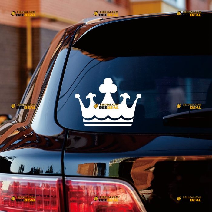 Crown Sticker Decal Vinyl, Prince Princess King – Custom Choose Size Color – For Car Laptop Window Boat – Die Cut No Background 062430051