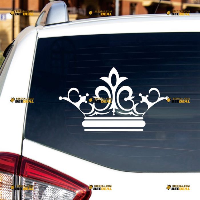 Crown Sticker Decal Vinyl, Prince Princess King – Custom Choose Size Color – For Car Laptop Window Boat – Die Cut No Background 062430039