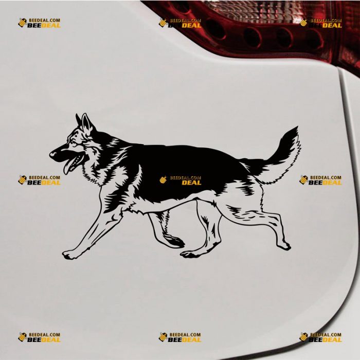 German Shepherd Sticker Decal Vinyl, K9 Dog – Custom Choose Size Color – For Car Laptop Window Boat – Die Cut No Background 062332323