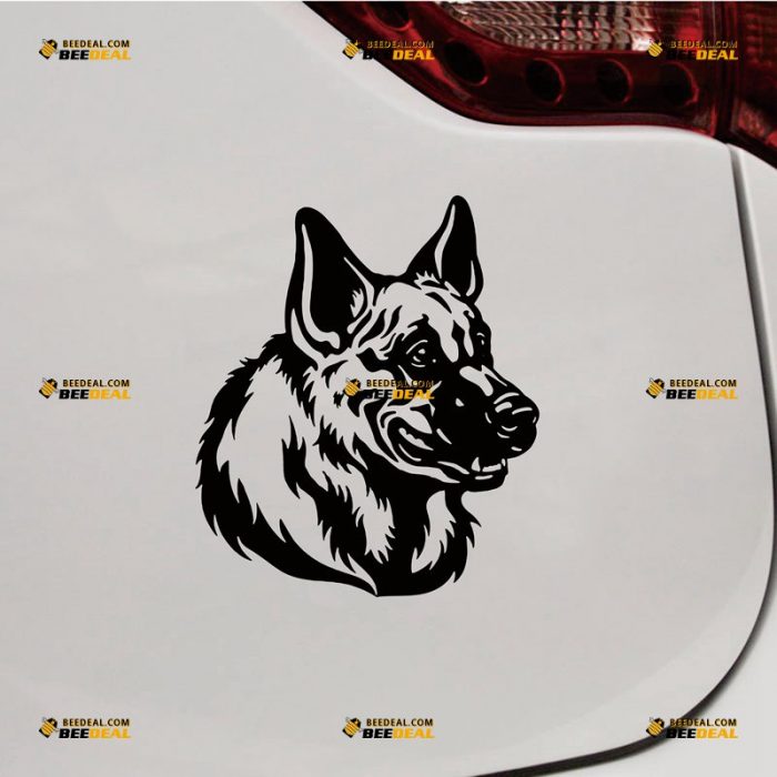 German Shepherd Sticker Decal Vinyl, K9 Dog Head – Custom Choose Size Color – For Car Laptop Window Boat – Die Cut No Background 062331942