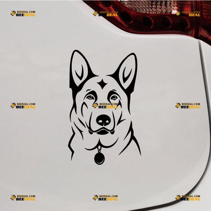 German Shepherd Sticker Decal Vinyl, K9 Dog Head – Custom Choose Size Color – For Car Laptop Window Boat – Die Cut No Background 062331941