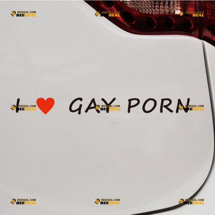 I Love Gay Porn Sticker Decal Vinyl, Heart – Custom Choose Size Color – For Car Laptop Window Boat – Die Cut No Background