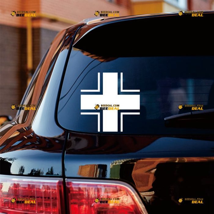 Iron Cross Sticker Decal Vinyl, German Armed Forces, Wehrmacht, Balkenkreuz – Custom Choose Size Color – For Car Laptop Window Boat – Die Cut No Background 062331934