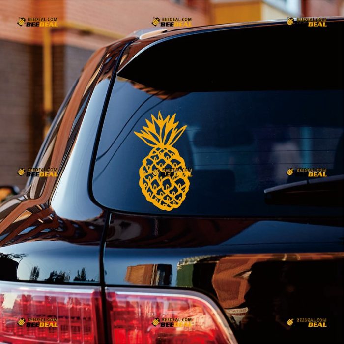 Pineapple Sticker Decal Vinyl, Fruit – Custom Choose Size Color – For Car Laptop Window Boat – Die Cut No Background 062331631