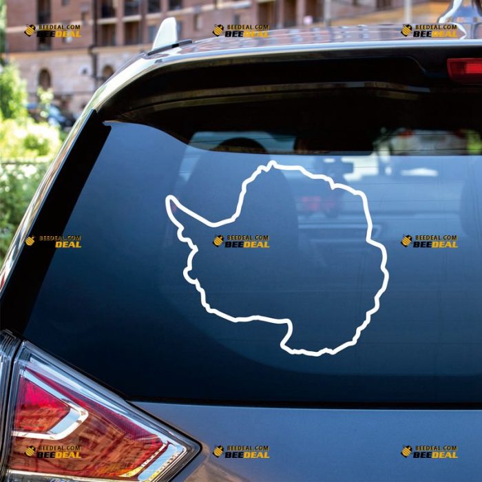 Antarctica Sticker Decal Vinyl, Outline Map – Custom Choose Size Color – For Car Laptop Window Boat – Die Cut No Background