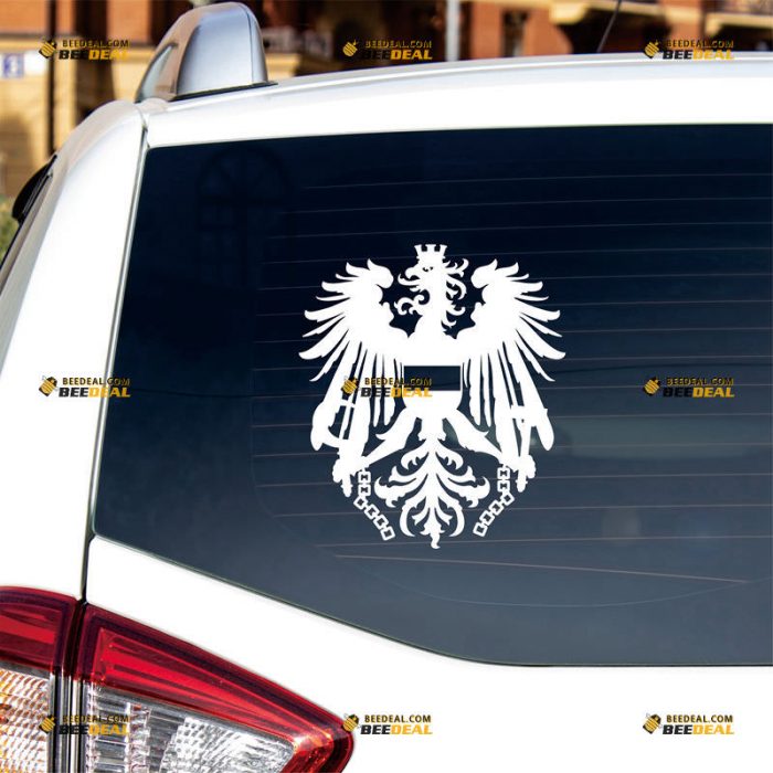 Austria Eagle Sticker Decal Vinyl, Austrian Coat Of Arms – Custom Choose Size Color – For Car Laptop Window Boat – Die Cut No Background