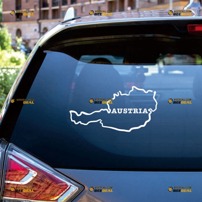 Austria Map Sticker Decal Vinyl, Austrian Outline, Home Pride – Custom Choose Size Color – For Car Laptop Window Boat – Die Cut No Background 062031217