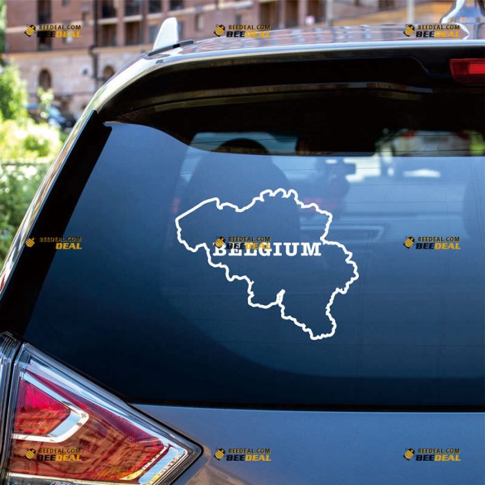 Belgium Map Sticker Decal Vinyl, Belgian Outline, Home Pride – Custom Choose Size Color – For Car Laptop Window Boat – Die Cut No Background