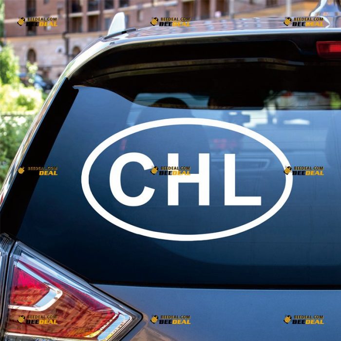 Chile Sticker Decal Vinyl, Chilean Oval Country Code CHL – Custom Choose Size Color – For Car Laptop Window Boat – Die Cut No Background