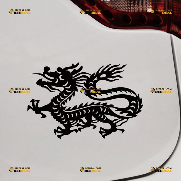 Chinese Dragon Sticker Decal Vinyl, Oriental Dragon – Custom Choose Size Color – For Car Laptop Window Boat – Die Cut No Background 062131422