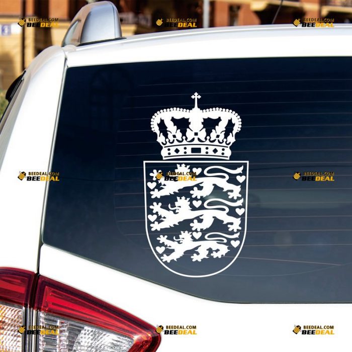 Denmark Coat Of Arms Sticker Decal Vinyl, Proud Danish – Custom Choose Size Color – For Car Laptop Window Boat – Die Cut No Background