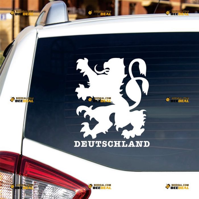 German Lion Sticker Decal Vinyl, Deutschland – Custom Choose Size Color – For Car Laptop Window Boat – Die Cut No Background