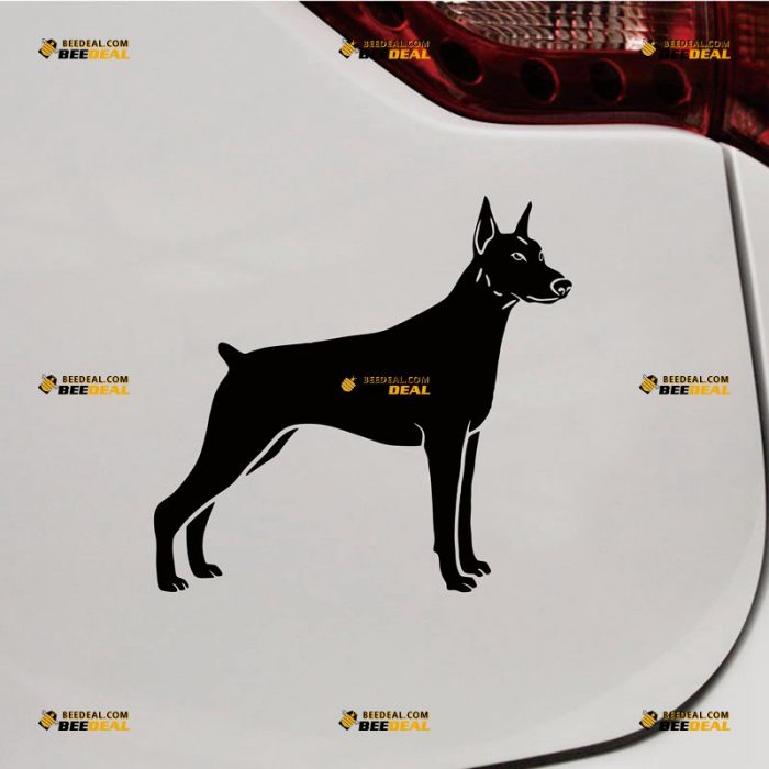 Doberman Pinscher Dog Sticker Decal Vinyl – Custom Choose Size Color – For Car Laptop Window Boat – Die Cut No Background 062131327