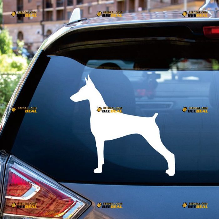 Doberman Pinscher Dog Sticker Decal Vinyl – Custom Choose Size Color – For Car Laptop Window Boat – Die Cut No Background 062131326