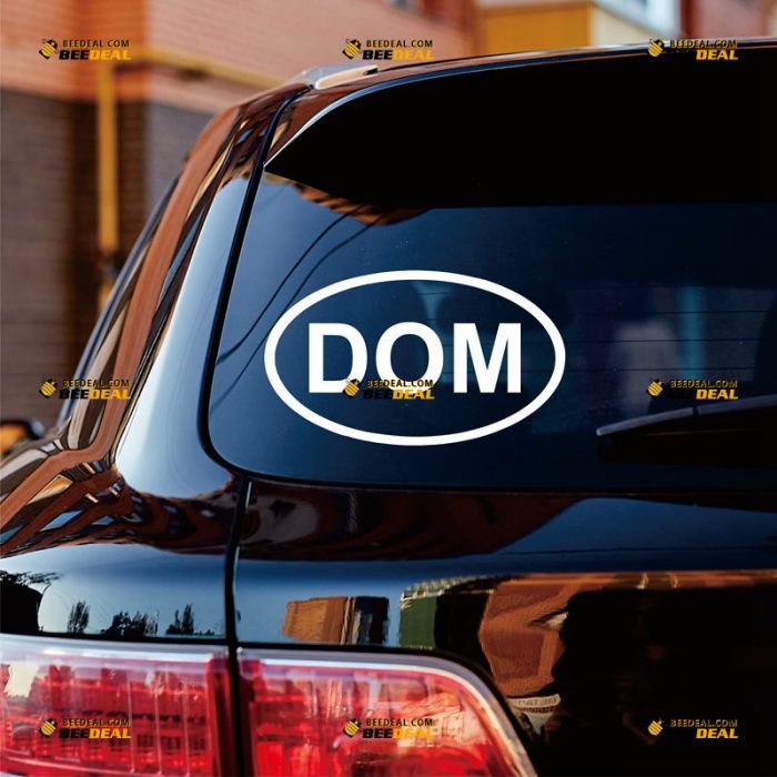 Dominica Sticker Decal Vinyl, Dominican Republic Oval Country Code DOM, Home Pride – Custom Choose Size Color – For Car Laptop Window Boat – Die Cut No Background