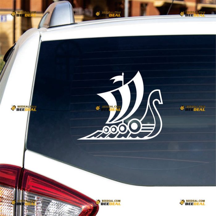 Viking Ship Sticker Decal Vinyl, Dragon Head, Norse Odin – Custom Choose Size Color – For Car Laptop Window Boat – Die Cut No Background 061631106