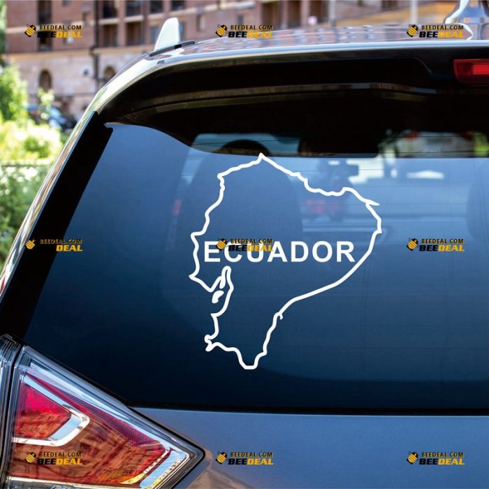 Ecuador Sticker Decal Vinyl, Country Map Outline Silhouette, Home Pride – Custom Choose Size Color – For Car Laptop Window Boat – Die Cut No Background