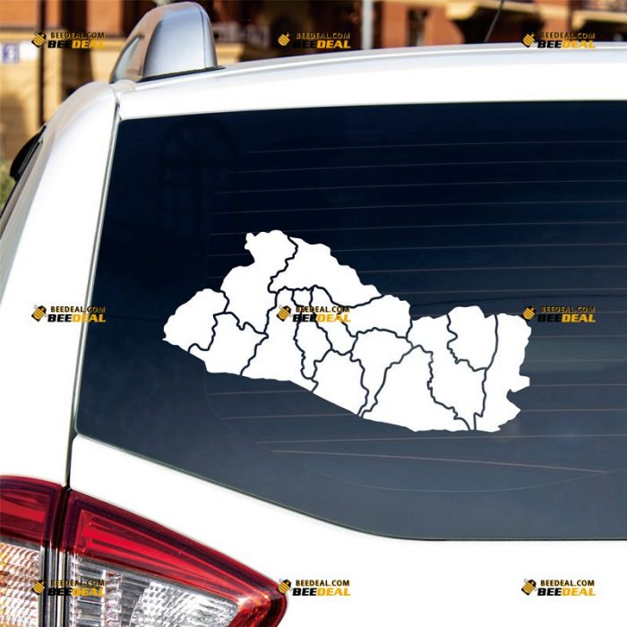 El Salvador Sticker Decal Vinyl, Country States Map Outline, Home Pride – Custom Choose Size Color – For Car Laptop Window Boat – Die Cut No Background