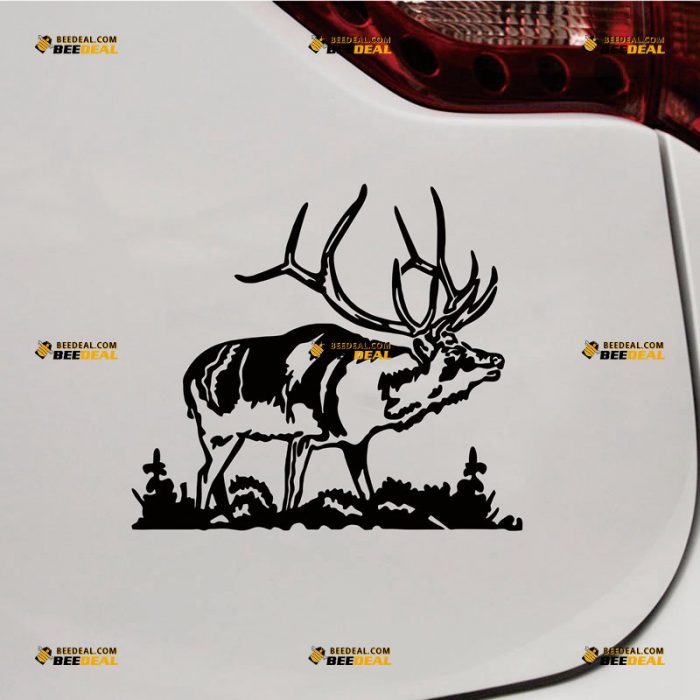 Elk Sticker Decal Vinyl, European Wapiti Deer – Custom Choose Size Color – For Car Laptop Window Boat – Die Cut No Background 062231330