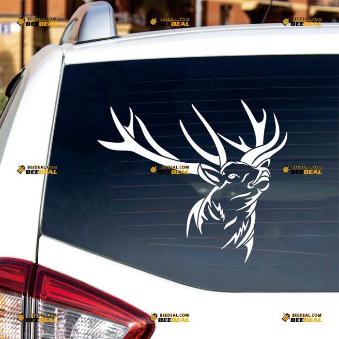 Elk Sticker Decal Vinyl, European Wapiti Deer – Custom Choose Size Color – For Car Laptop Window Boat – Die Cut No Background 062231329