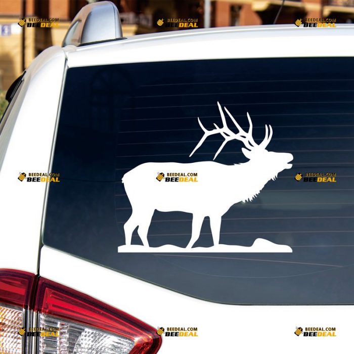 Elk Sticker Decal Vinyl, European Wapiti Deer – Custom Choose Size Color – For Car Laptop Window Boat – Die Cut No Background 062231328