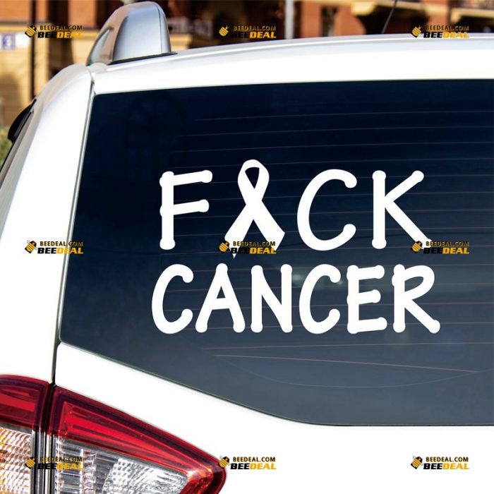 FXCK Cancer Sticker Decal Vinyl, Survivor Ribbon Awareness, F Word – Custom Choose Size Color – For Car Laptop Window Boat – Die Cut No Background 062031710