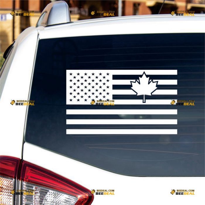 Maple Leaf Sticker Decal Vinyl, Canadian American Flag – Custom Choose Size Color – For Car Laptop Window Boat – Die Cut No Background 062231247