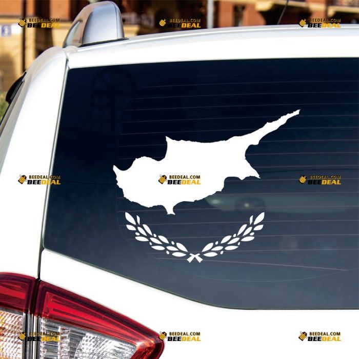 Cyprus Flag Sticker Decal Vinyl, Single Color – Custom Choose Size Color – For Car Laptop Window Boat – Die Cut No Background