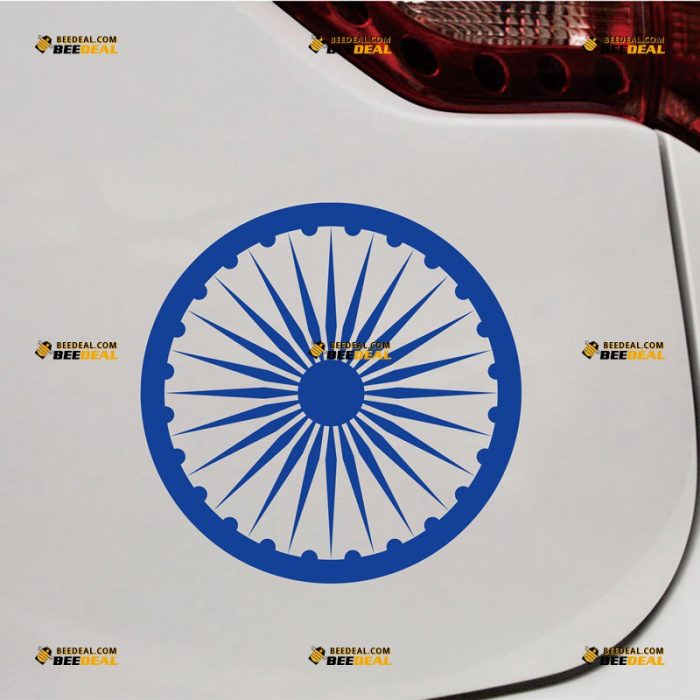 India Flag Sticker Decal Vinyl, Indian Country Flag Wheel – Custom Choose Size Color – For Car Laptop Window Boat – Die Cut No Background