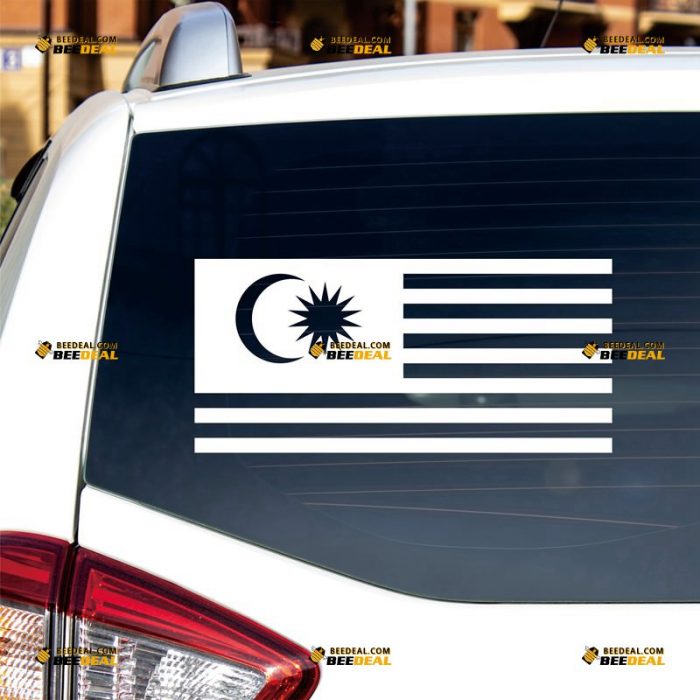 Malaysia Flag Sticker Decal Vinyl, Malaysian – Custom Choose Size Color – For Car Laptop Window Boat – Die Cut No Background