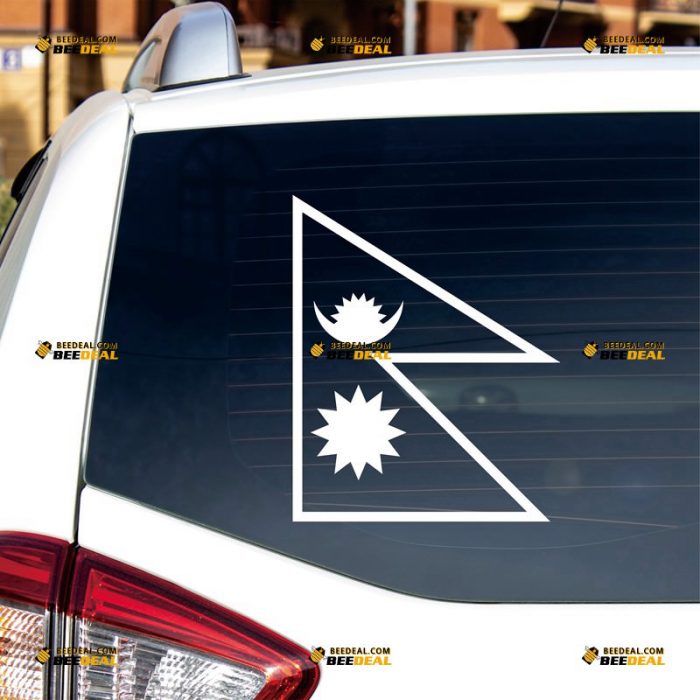 Nepal Sticker Decal Vinyl, Nepalese Flag – Custom Choose Size Color – For Car Laptop Window Boat – Die Cut No Background