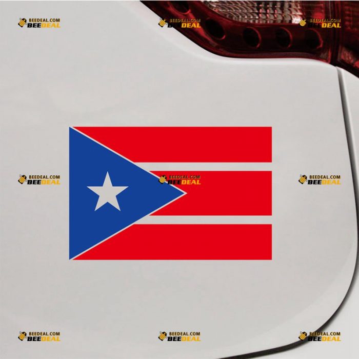 Puerto Rico Flag Sticker Decal Vinyl, Puerto Rican, PR – Custom Choose Size – For Car Laptop Window Boat – Die Cut No Background 062131314