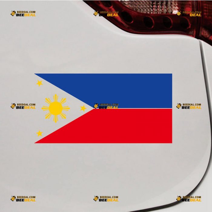 Philippines Flag Sticker Decal Vinyl, Pilipinas, Filipino – Custom Choose Size – For Car Laptop Window Boat – Die Cut No Background 061631307