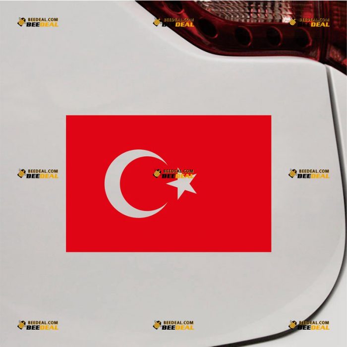 Turkey Flag Sticker Decal Vinyl, Turkish – Custom Choose Size Color – For Car Laptop Window Boat – Die Cut No Background 081802