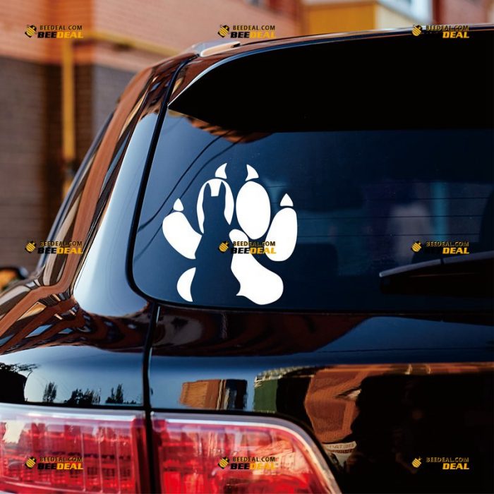 German Shepherd Sticker Decal Vinyl, Paw Print, K9 Unit Police Dog – Custom Choose Size Color – For Car Laptop Window Boat – Die Cut No Background 062031657