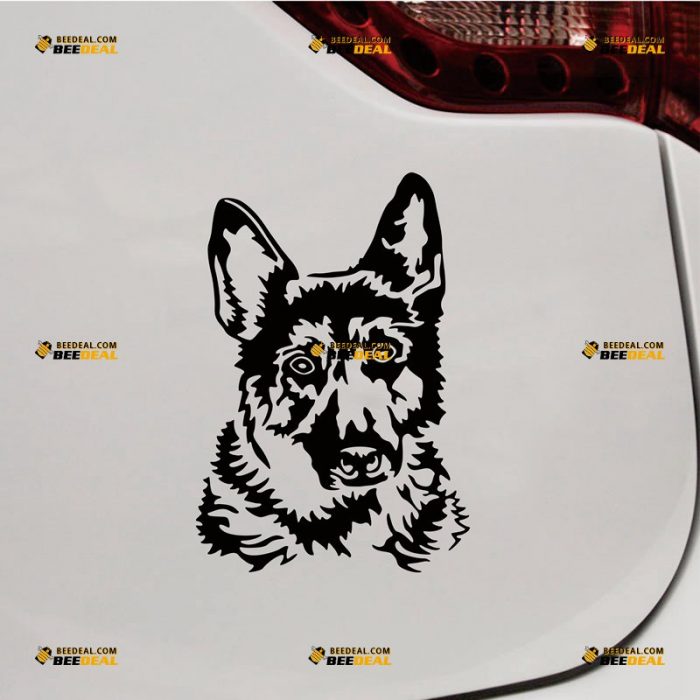 German Shepherd Sticker Decal Vinyl, Dog Head, K9 Police – Custom Choose Size Color – For Car Laptop Window Boat – Die Cut No Background 062031645