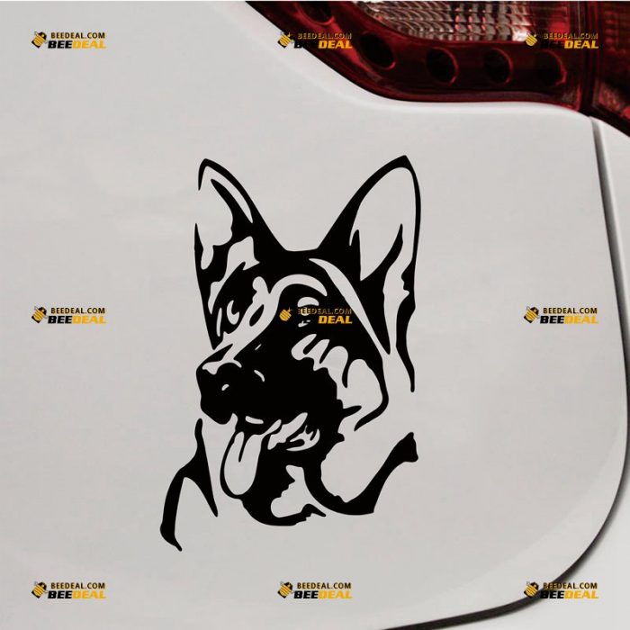 German Shepherd Sticker Decal Vinyl, Dog Head, K9 Police – Custom Choose Size Color – For Car Laptop Window Boat – Die Cut No Background 062131236