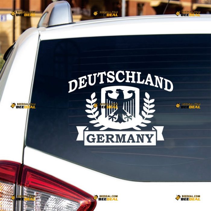 Deutschland Sticker Decal Vinyl, German Coat Of Arms Eagle – Custom Choose Size Color – For Car Laptop Window Boat – Die Cut No Background