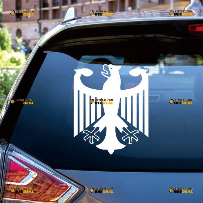 German Eagle Sticker Decal Vinyl, Coat Of Arms of Germany Deutschland – Custom Choose Size Color – For Car Laptop Window Boat – Die Cut No Background 062031542