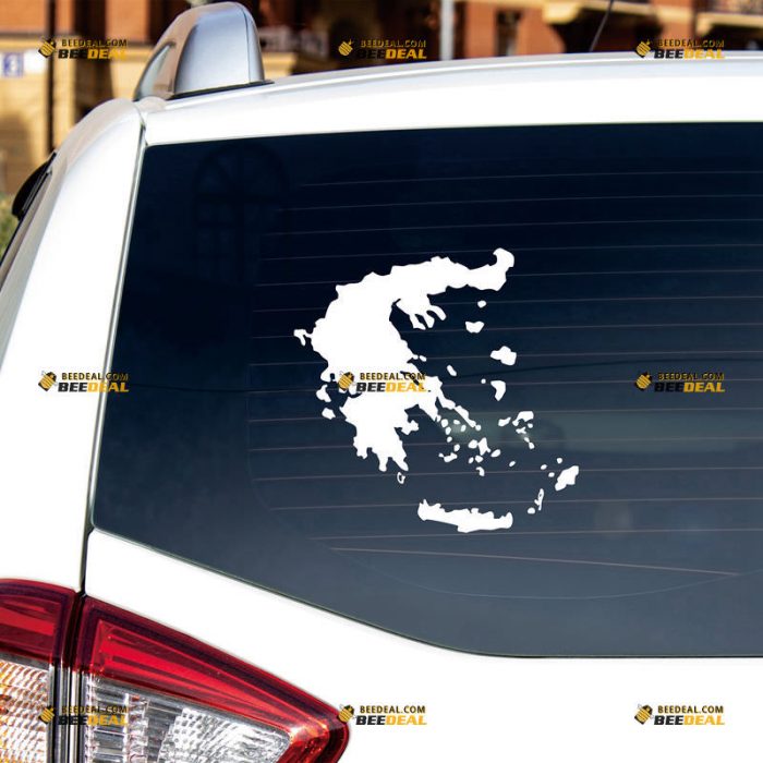 Greek Map Sticker Decal Vinyl, Greece Outline – Custom Choose Size Color – For Car Laptop Window Boat – Die Cut No Background