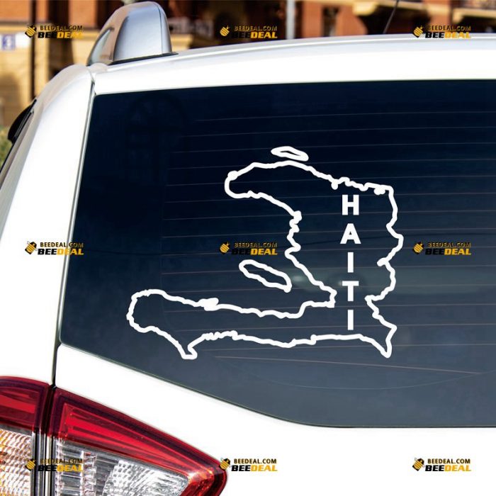 Haiti Sticker Decal Vinyl, Haitian Map Outline, Home Pride – Custom Choose Size Color – For Car Laptop Window Boat – Die Cut No Background