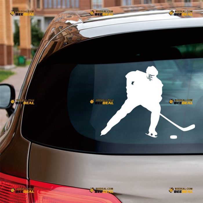 Hockey Sticker Decal Vinyl, Man Player, Sport – Custom Choose Size Color – For Car Laptop Window Boat – Die Cut No Background 061631537