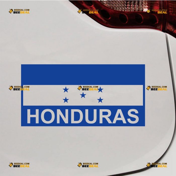 Honduras Sticker Decal Vinyl, Flag, Love and Home Pride, Single Color – Custom Choose Size Color – For Car Laptop Window Boat – Die Cut No Background 062032243