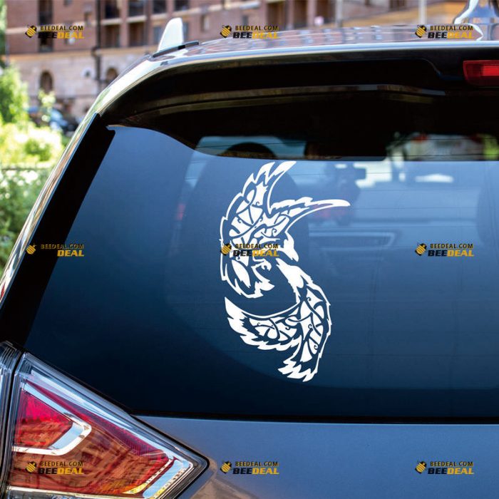 Huginn And Muninn Sticker Decal Vinyl, Twin Ravens, Valknut, Norse Odin – Custom Choose Size Color – For Car Laptop Window Boat – Die Cut No Background 061630111