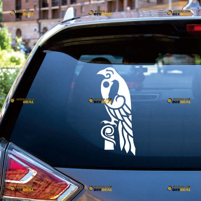 Huginn And Muninn Sticker Decal Vinyl, Twin Ravens, Valknut, Norse Odin – Custom Choose Size Color – For Car Laptop Window Boat – Die Cut No Background 061630110