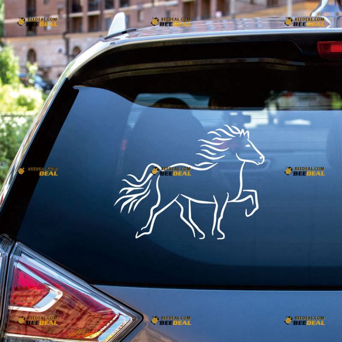 Icelandic Horse Sticker Decal Vinyl, Iceland Horse Outline – Custom Choose Size Color – For Car Laptop Window Boat – Die Cut No Background